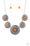 Hey, SOL Sister - Orange Necklace - Paparazzi Accessories Necklace Bedazzle Me Pretty Mobile Fashion Boutique