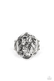 Hibiscus Harbor - Silver Ring - Paparazzi Accessories Ring Bedazzle Me Pretty Mobile Fashion Boutique