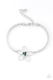 Hibiscus Hipster - Green Bracelet - Paparazzi Accessories Bracelet Bedazzle Me Pretty Mobile Fashion Boutique