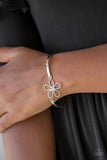 Hibiscus Hipster - White Bracelet - Paparazzi Accessories Bracelet Bedazzle Me Pretty Mobile Fashion Boutique