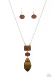 Hidden Cove - Brown Necklace - Paparazzi Accessories Necklace Bedazzle Me Pretty Mobile Fashion Boutique