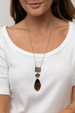 Hidden Cove - Brown Necklace - Paparazzi Accessories Necklace Bedazzle Me Pretty Mobile Fashion Boutique