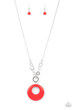 Hidden Dune - Red Necklace - Paparazzi Accessories Necklace Bedazzle Me Pretty Mobile Fashion Boutique