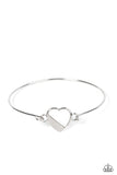 Hidden Intentions - White Bracelet - Paparazzi Accessories Bracelet Bedazzle Me Pretty Mobile Fashion Boutique