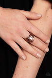 Hidden Troves - Copper Ring - Paparazzi Accessories Ring Bedazzle Me Pretty Mobile Fashion Boutique