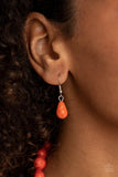 High Alert - Orange Necklace - Paparazzi Accessories Necklace Bedazzle Me Pretty Mobile Fashion Boutique