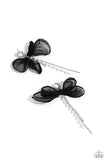 High-Class Heiress - Black Post Earrings - Paparazzi Accessories Post Earrings Bedazzle Me Pretty Mobile Fashion Boutique
