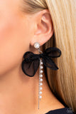 High-Class Heiress - Black Post Earrings - Paparazzi Accessories Post Earrings Bedazzle Me Pretty Mobile Fashion Boutique