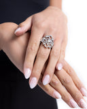 High-Class Honor - White Ring - Paparazzi Accessories Ring Bedazzle Me Pretty Mobile Fashion Boutique