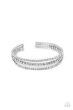 High-End Eye Candy - White Bracelet - Paparazzi Accessories Bracelet Bedazzle Me Pretty Mobile Fashion Boutique