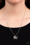 High-Flying Fashion - White Necklace - Paparazzi Accessories Necklace Bedazzle Me Pretty Mobile Fashion Boutique