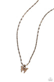 High-Flying Hangout - Brass Necklace - Paparazzi Accessories Necklace Bedazzle Me Pretty Mobile Fashion Boutique