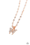 High-Flying Hangout - Rose Gold Necklace - Paparazzi Accessories Necklace Bedazzle Me Pretty Mobile Fashion Boutique