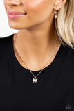 High-Flying Hangout - Rose Gold Necklace - Paparazzi Accessories Necklace Bedazzle Me Pretty Mobile Fashion Boutique