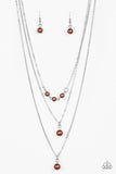 High Heels and Hustle - Brown Necklace - Paparazzi Accessories Necklace Bedazzle Me Pretty Mobile Fashion Boutique