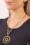High HOOPS - Brass Necklace - Paparazzi Accessories Necklace Bedazzle Me Pretty Mobile Fashion Boutique