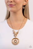 High HOOPS - Gold Necklace - Paparazzi Accessories Necklace Bedazzle Me Pretty Mobile Fashion Boutique