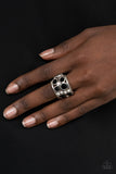 High Roller Royale - Black Ring - Paparazzi Accessories Ring Bedazzle Me Pretty Mobile Fashion Boutique