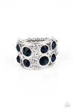 High Roller Royale - Blue Ring - Paparazzi Accessories Ring Bedazzle Me Pretty Mobile Fashion Boutique