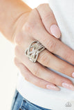 High Rollin - White Ring - Paparazzi Accessories Ring Bedazzle Me Pretty Mobile Fashion Boutique