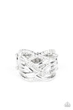 High Rollin - White Ring - Paparazzi Accessories Ring Bedazzle Me Pretty Mobile Fashion Boutique