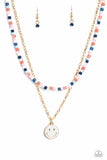 High School Reunion - Blue Necklace - Paparazzi Accessories Necklace Bedazzle Me Pretty Mobile Fashion Boutique
