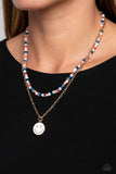 High School Reunion - Blue Necklace - Paparazzi Accessories Necklace Bedazzle Me Pretty Mobile Fashion Boutique