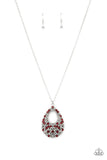 High Society Stargazing - Red Necklace - Paparazzi Accessories Necklace Bedazzle Me Pretty Mobile Fashion Boutique