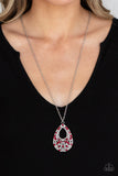 High Society Stargazing - Red Necklace - Paparazzi Accessories Necklace Bedazzle Me Pretty Mobile Fashion Boutique