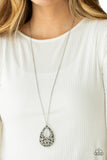 High Society Stargazing - Silver Necklace - Paparazzi Accessories Necklace Bedazzle Me Pretty Mobile Fashion Boutique
