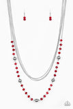 High Standards - Red Necklace - Paparazzi Accessories Necklace Bedazzle Me Pretty Mobile Fashion Boutique