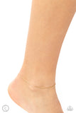 High-Tech Texture - Gold Anklet - Paparazzi Accessories Anklet Bedazzle Me Pretty Mobile Fashion Boutique