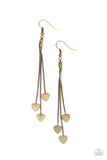 Higher Love - Brass Earrings - Paparazzi Accessories Earrings Bedazzle Me Pretty Mobile Fashion Boutique