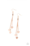 Higher Love - Rose Gold Earrings - Paparazzi Accessories Earrings Bedazzle Me Pretty Mobile Fashion Boutique