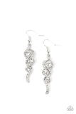 Highly Flammable - White Earrings - Paparazzi Accessories Earrings Bedazzle Me Pretty Mobile Fashion Boutique