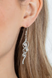 Highly Flammable - White Earrings - Paparazzi Accessories Earrings Bedazzle Me Pretty Mobile Fashion Boutique
