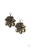 Hinging Hallmark - Brass Earrings - Paparazzi Accessories Earrings Bedazzle Me Pretty Mobile Fashion Boutique