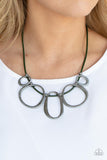 Historical Hipster - Green Necklace - Paparazzi Accessories Necklace Bedazzle Me Pretty Mobile Fashion Boutique