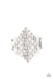 Hive Hustle - White Ring - Paparazzi Accessories Ring Bedazzle Me Pretty Mobile Fashion Boutique