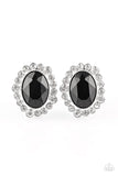 Hold Court - Black Post Earrings - Paparazzi Accessories Earrings Bedazzle Me Pretty Mobile Fashion Boutique