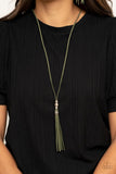 Hold My Tassel - Green Necklace - Paparazzi Accessories Necklace Bedazzle Me Pretty Mobile Fashion Boutique