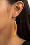 Hold My Tassel - Yellow Necklace - Paparazzi Accessories Necklace Bedazzle Me Pretty Mobile Fashion Boutique