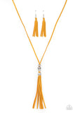 Hold My Tassel - Yellow Necklace - Paparazzi Accessories Necklace Bedazzle Me Pretty Mobile Fashion Boutique