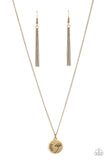 Hold On To Hope - Brass Necklace - Paparazzi Accessories Necklace FS-Bedazzle Me Pretty Mobile Fashion Boutique