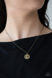 Hold On To Hope - Brass Necklace - Paparazzi Accessories Necklace FS-Bedazzle Me Pretty Mobile Fashion Boutique