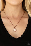 Hold On To Hope - Copper Necklace - Paparazzi Accessories Necklace Bedazzle Me Pretty Mobile Fashion Boutique