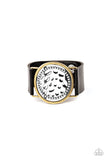 Hold On To Your Buckle - Black Bracelet - Paparazzi Accessories Bracelet Bedazzle Me Pretty Mobile Fashion Boutique