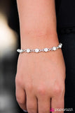 Hold On To Your SPARKLE! - White Bracelet - Paparazzi Accessories Bracelet Bedazzle Me Pretty Mobile Fashion Boutique