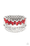 Hold Your CROWN High - Red Ring - Paparazzi Accessories Ring Bedazzle Me Pretty Mobile Fashion Boutique
