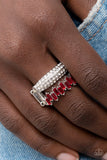 Hold Your CROWN High - Red Ring - Paparazzi Accessories Ring Bedazzle Me Pretty Mobile Fashion Boutique